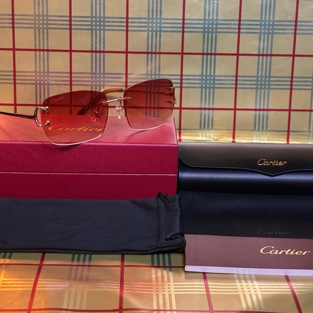 CARTIER UNISEX BIG C RIMLESS SUNGLASSES